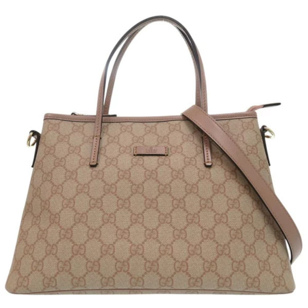 Gucci handbag GG Supreme canvas leather Pink